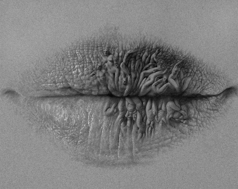 Awesome Pencil Drawings On Texture Of Lips Modern Art. New Ideas