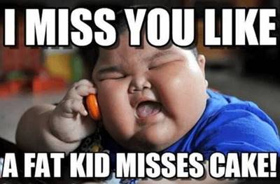 45 Best I Miss You Memes - Funny Memes for Love “I miss you like a fat kid misses cake!”