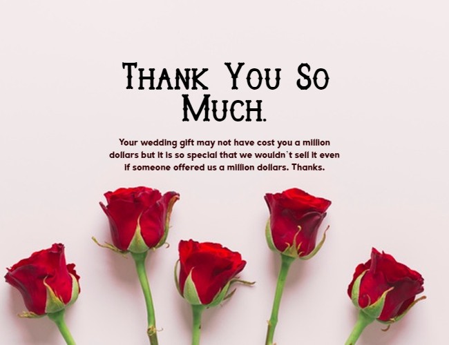 thank you message for wedding gift money