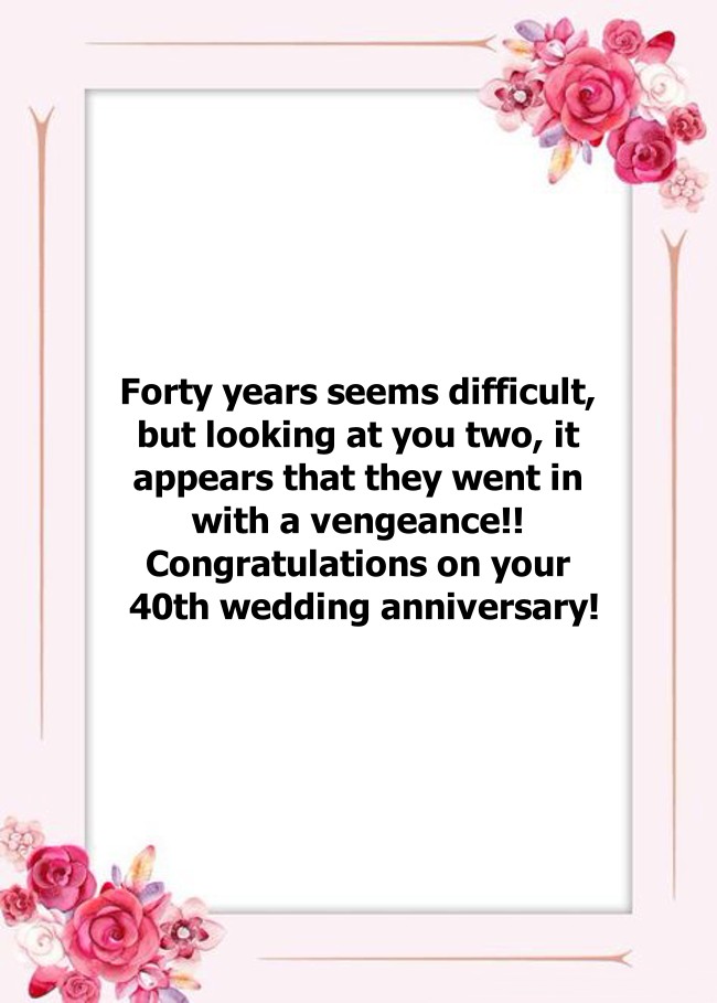 40th anniversary wishes ruby wedding anniversary