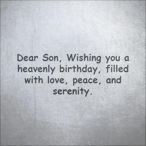 Happy Birthday in Heaven Wishes for Son